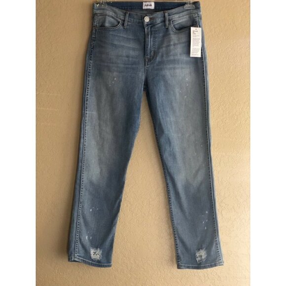 HUDSON JEANS Blue Distressed Crop Skinny Jeans - Picture 4 of 12